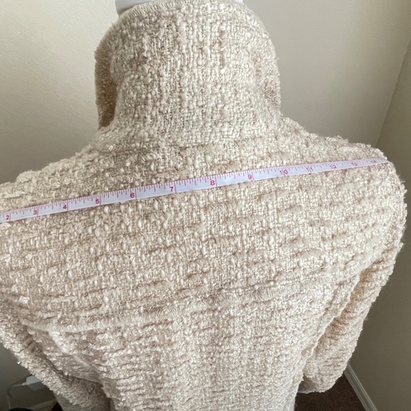 CAbi Cream woven The Estate Chenille Double Breasted jacket moto SMALL - Picture 11 of 15
